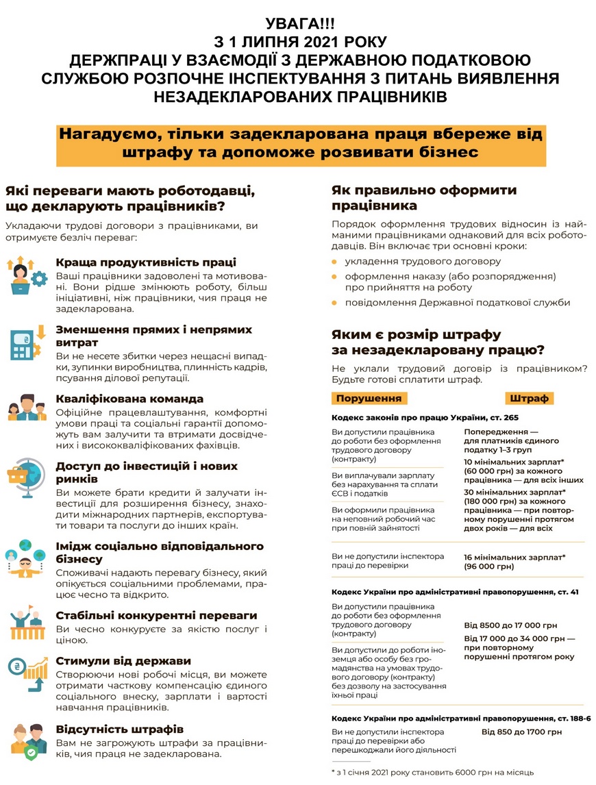 інспектування з питань виявлення незадекларованих працівників