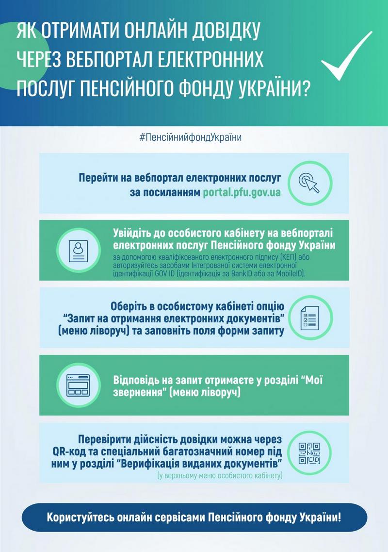 Як отримати онлайн довідку через вебпортал ПФУ